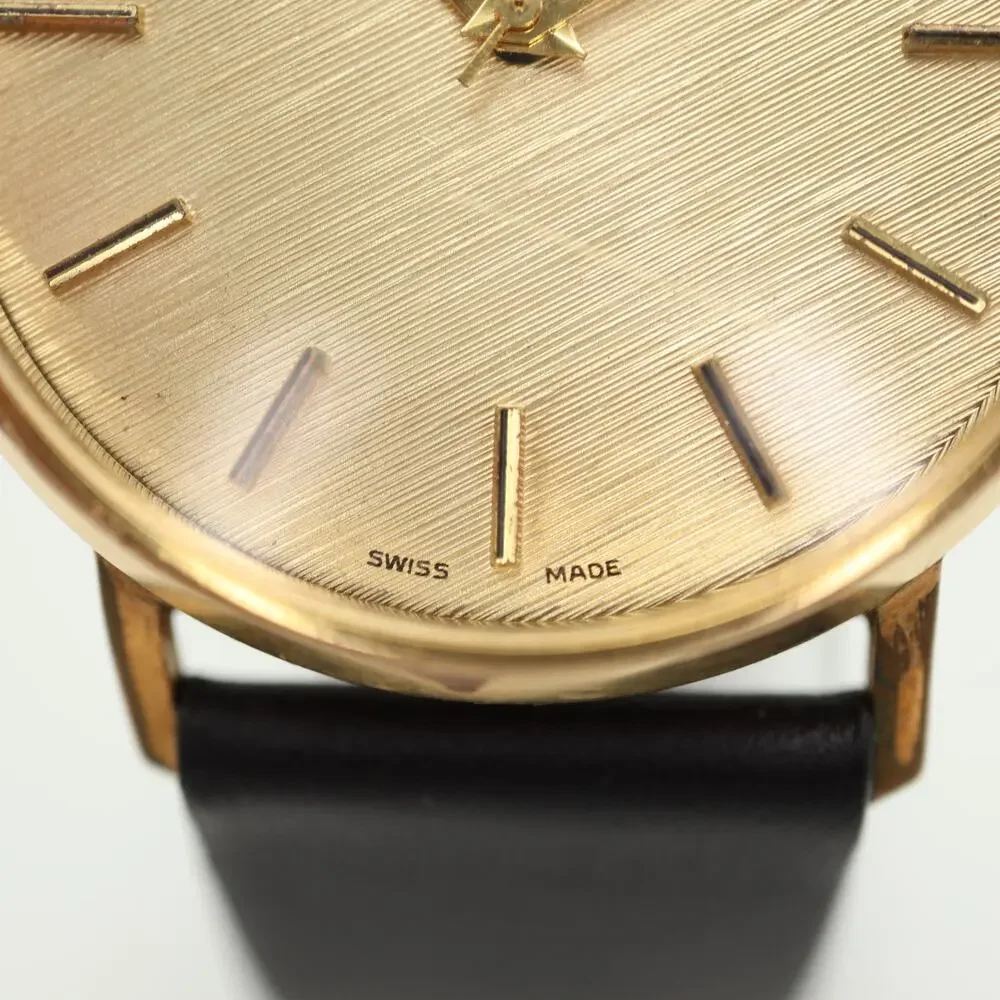 Vintage Croton Swiss Quartz Unisex 33mm Watch Black Leather with New Battery